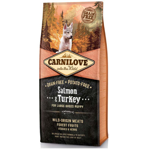 Hrana uscata pentru caini Carnilove Dog Puppy Large Somon si Curcan 12 kg